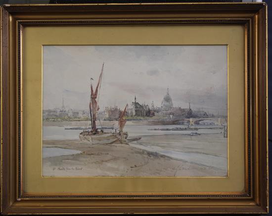 Charles James Lauder (1840-1920), St Pauls from the Boro, 9.5 x 13.75in.